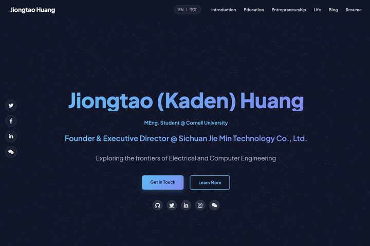 关键节点 · 逐页设计 · Home | Jiongtao Huang